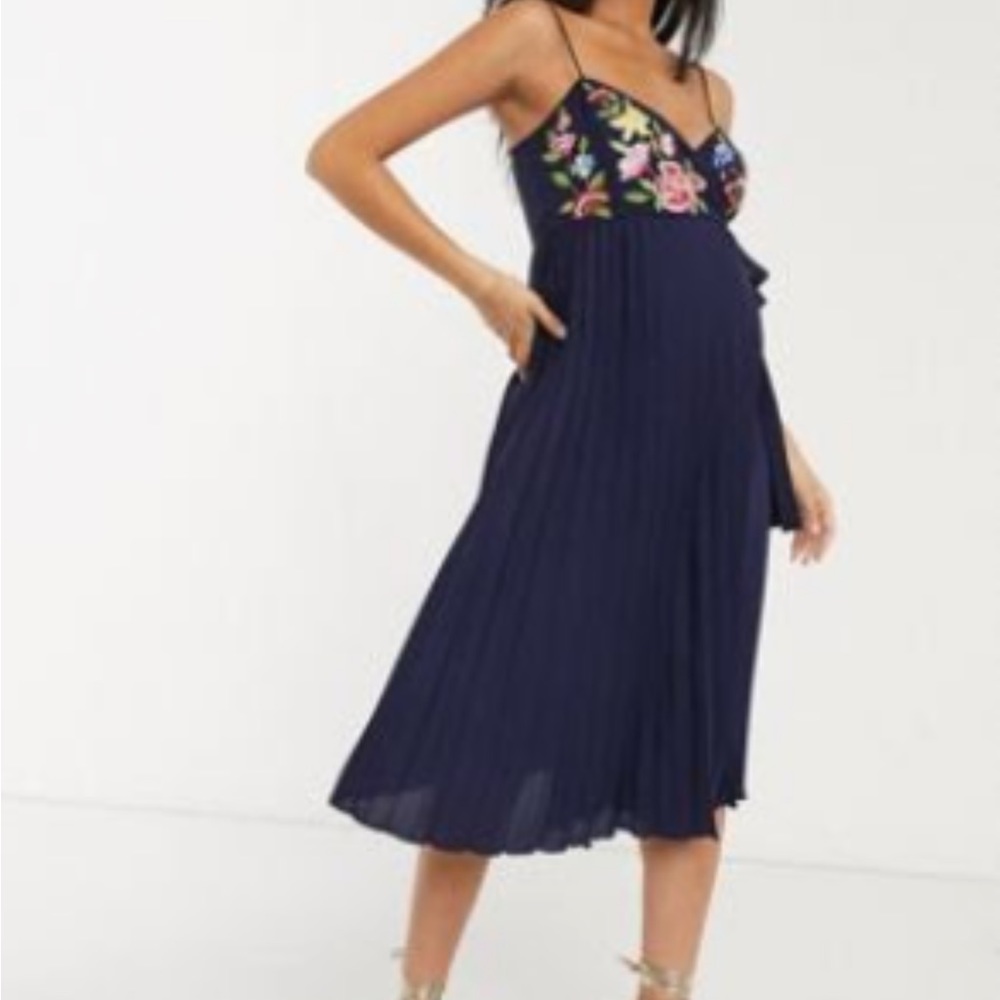 ASOS navy maternity dress